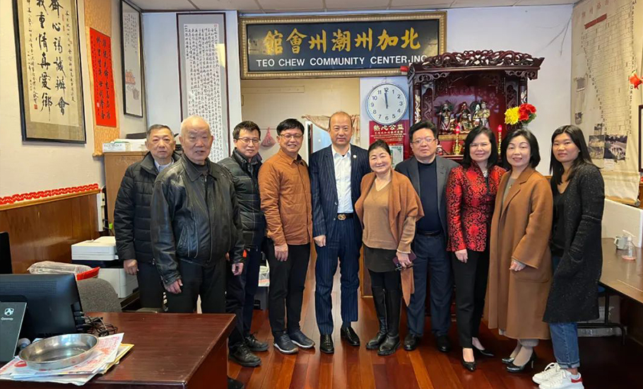 國際潮團總會執行副主席張乙坤、國際潮青聯合會永遠會長郭豐海巡訪美國北加州潮州會館